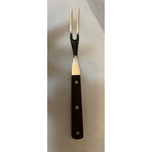 Cutco No 36 Carving Fork Stainless Steel Black Handle Kitchen Utensil